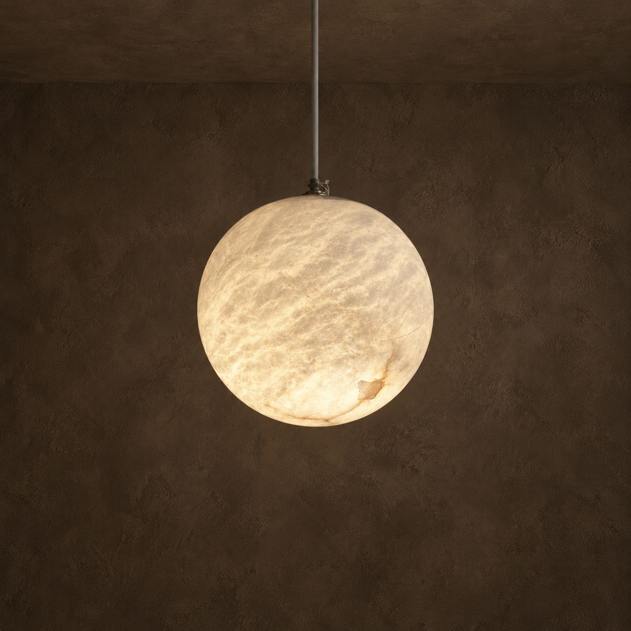 Handmade French Alabaster Globe Pendant