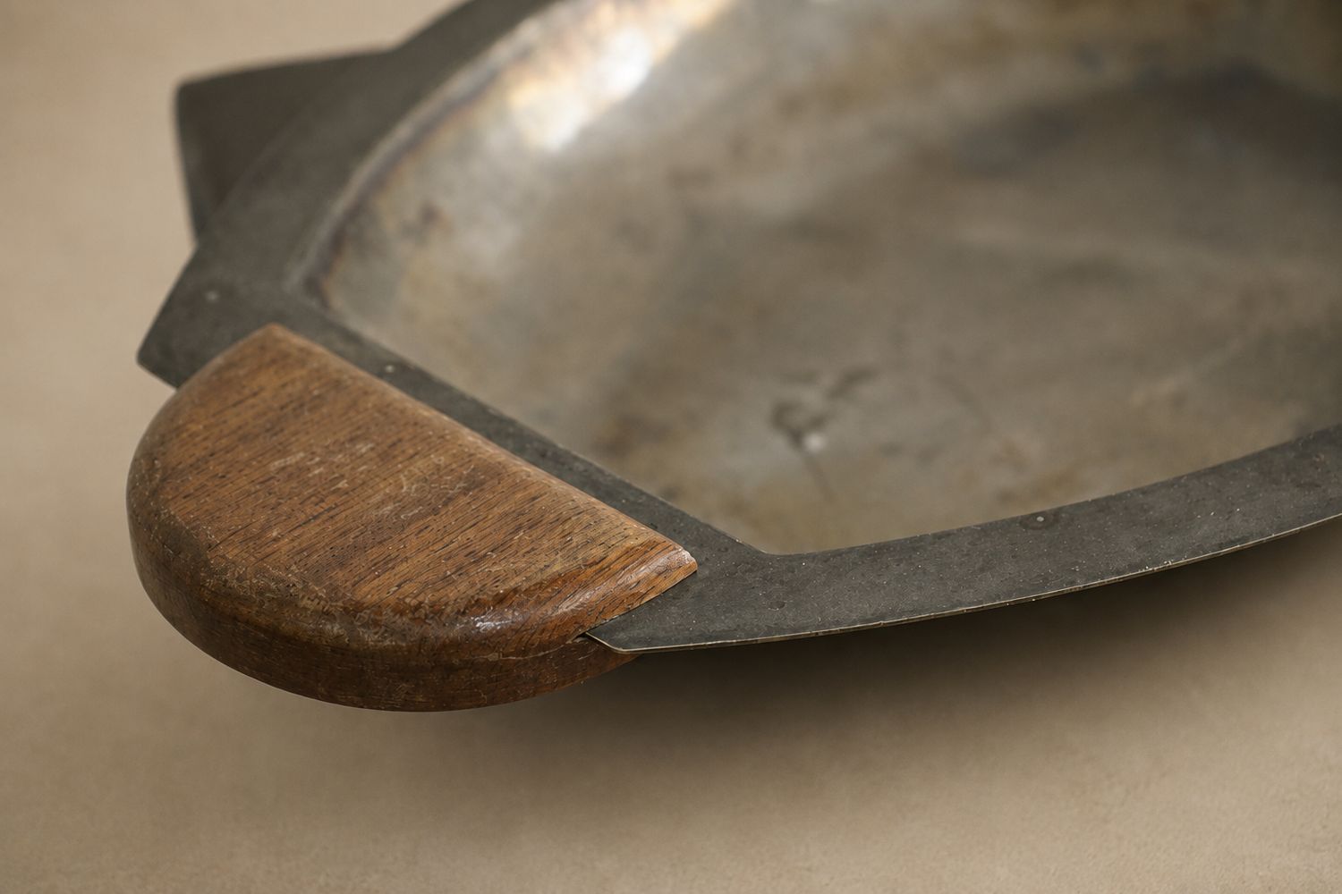 Art Deco Silver Tray with Wood Handle, c.1960's