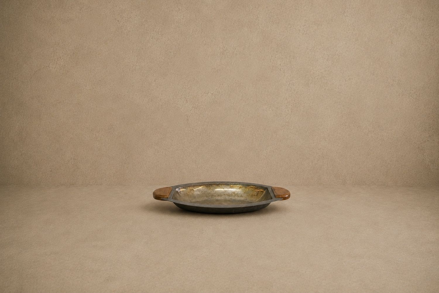 Art Deco Silver Tray with Wood Handle, c.1960's