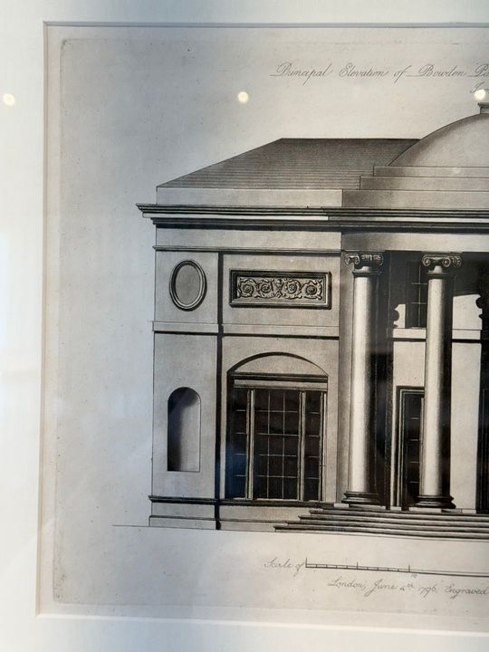 Framed Black and White Architectural Etching