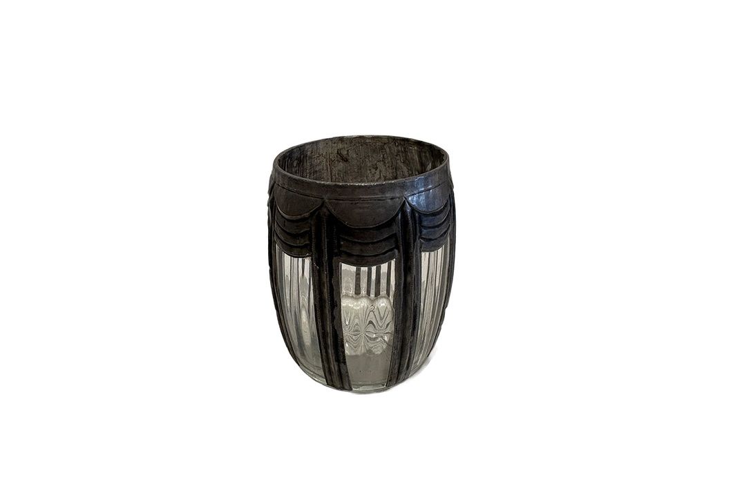 1950's Art Deco Silver Glass