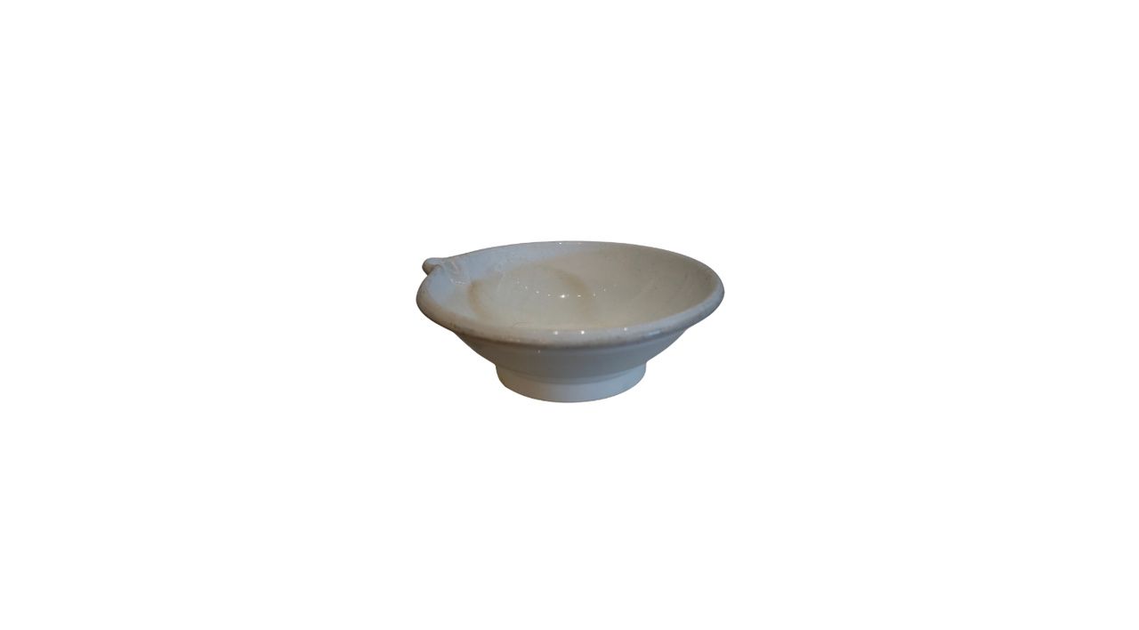 Antique French White Ceramic Dairy Bowl, France, 19th Century