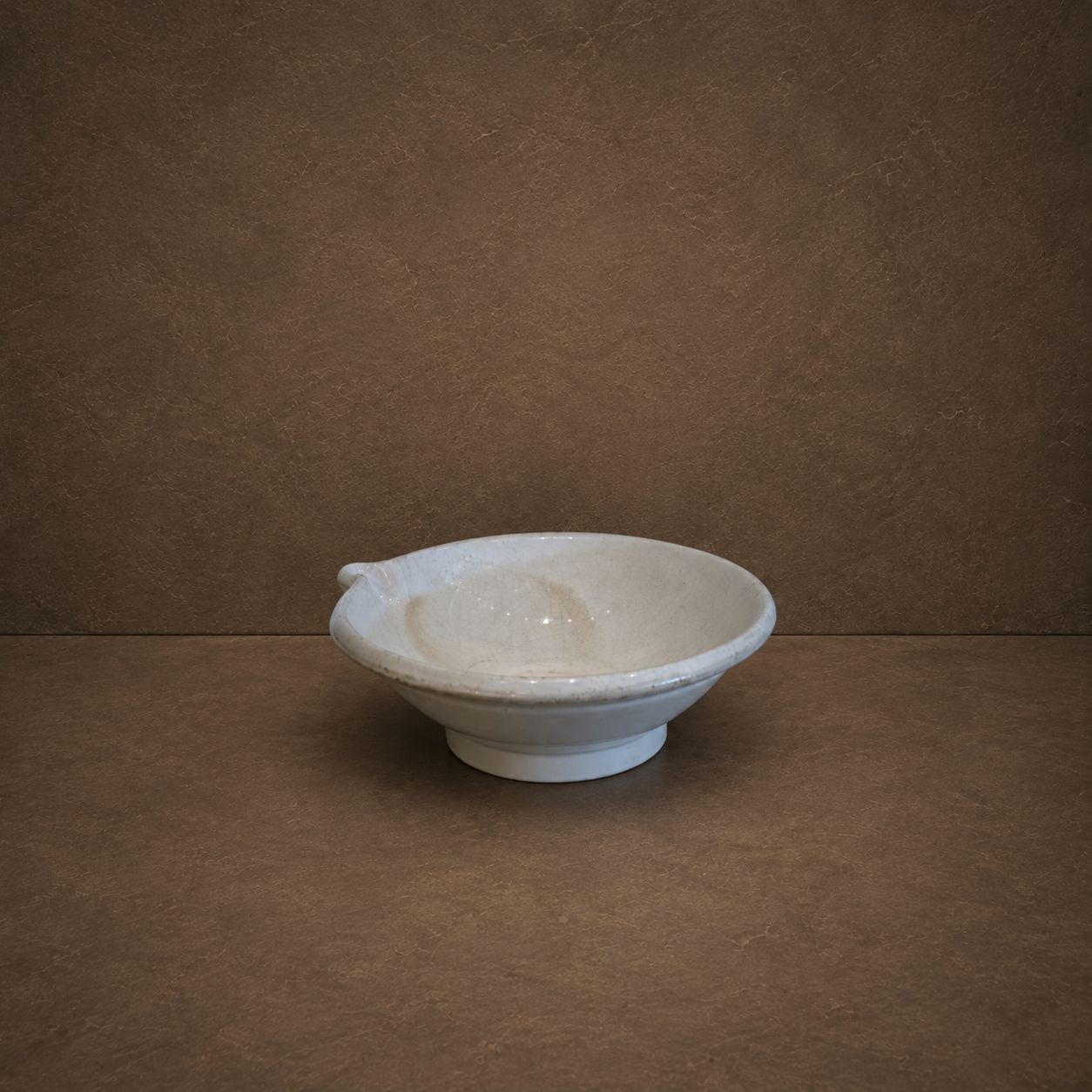 Antique French White Ceramic Dairy Bowl, France, 19th Century