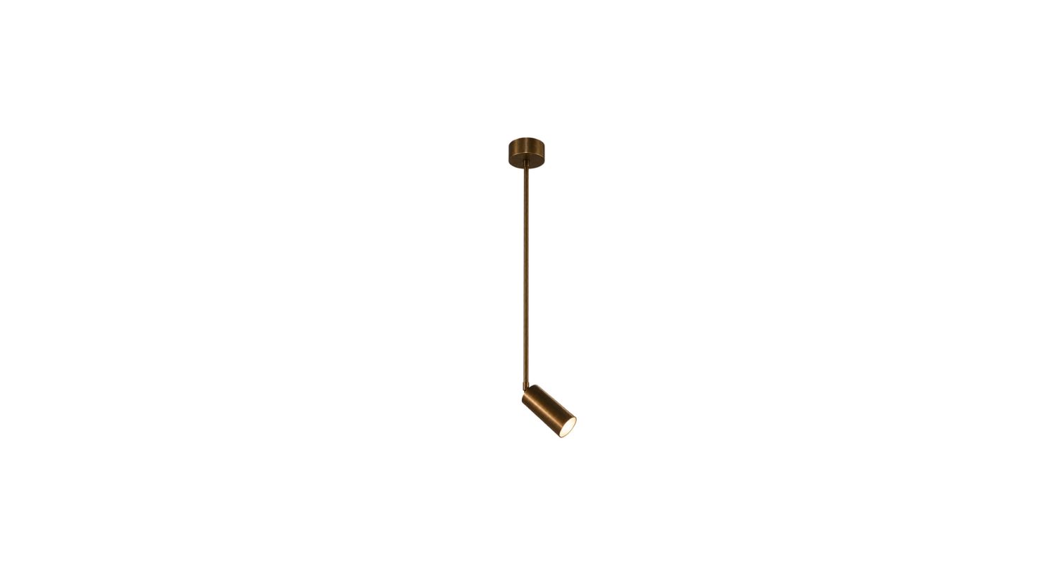Apparatus Cylinder Downlight Extended, 46" Overall height in Aged Brass