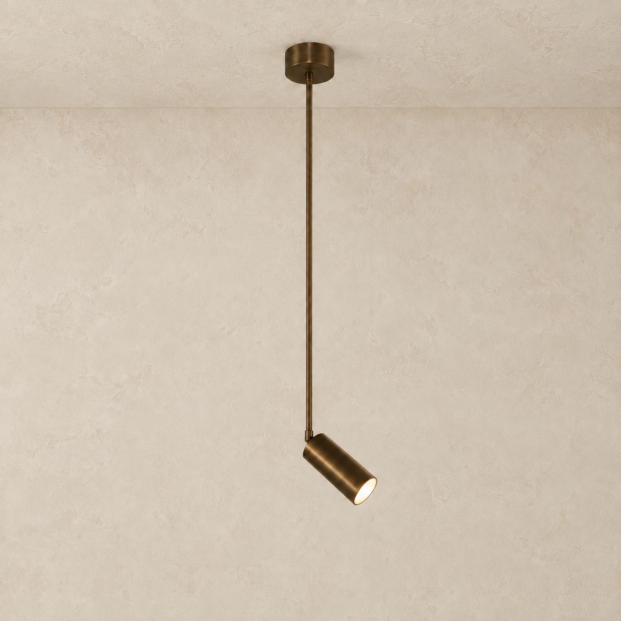 Apparatus Cylinder Downlight Extended in Aged Brass
