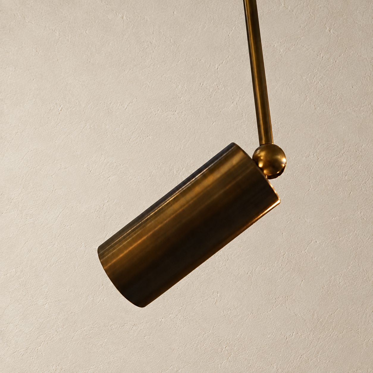 Apparatus Cylinder Downlight Extended in Aged Brass