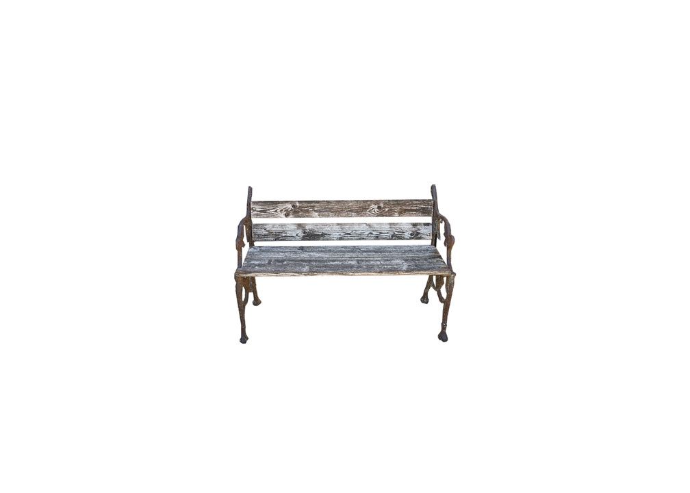 Antique Cast Iron Garden Bench, France