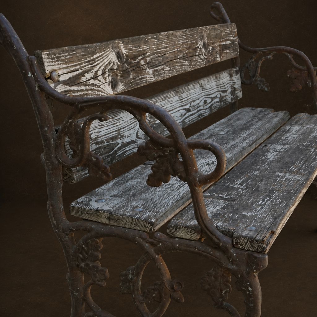 Antique Cast Iron Garden Bench, France