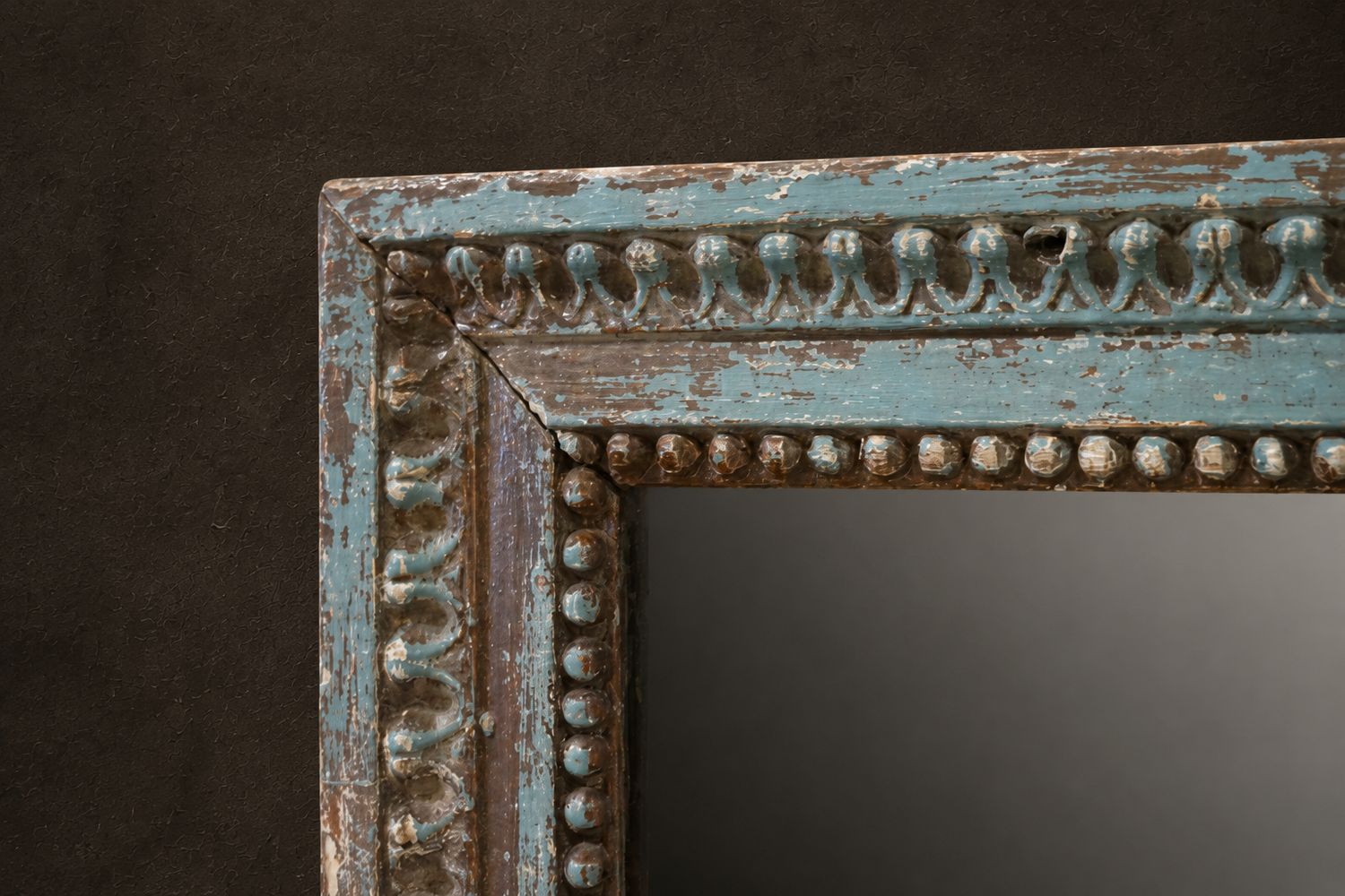 Antique Painted Mirror, 19th Century, Belgium