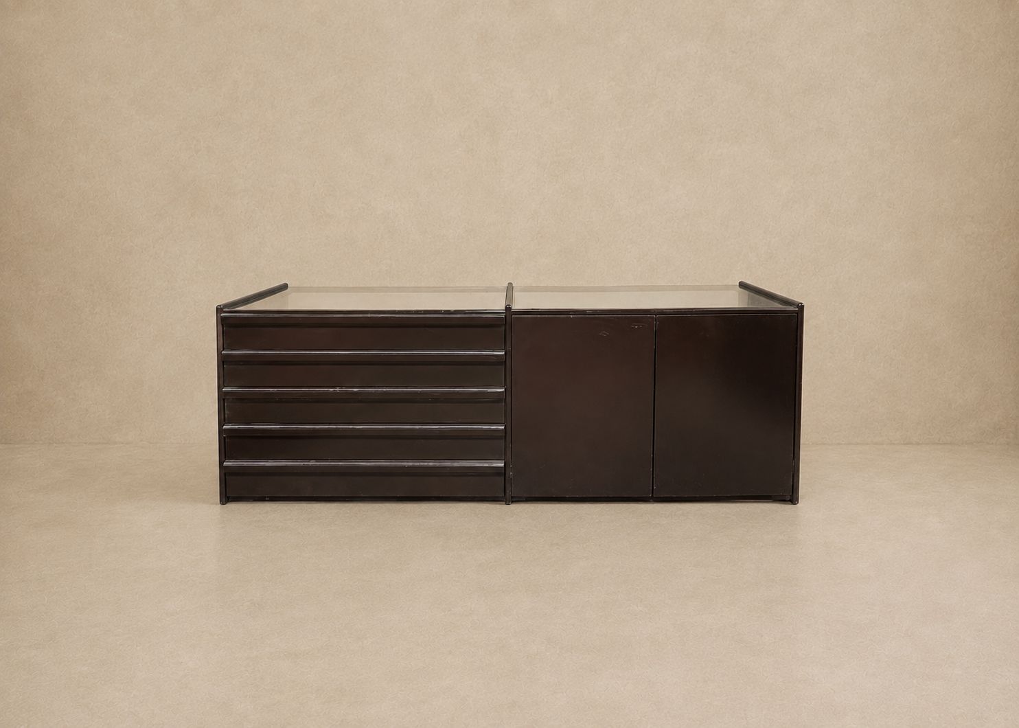 Enfilade Cabinet with Metal Fronts and Top