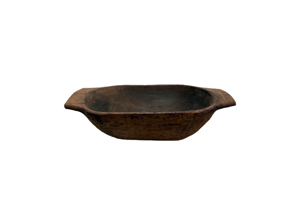 Carved Wood Dough Bowl
