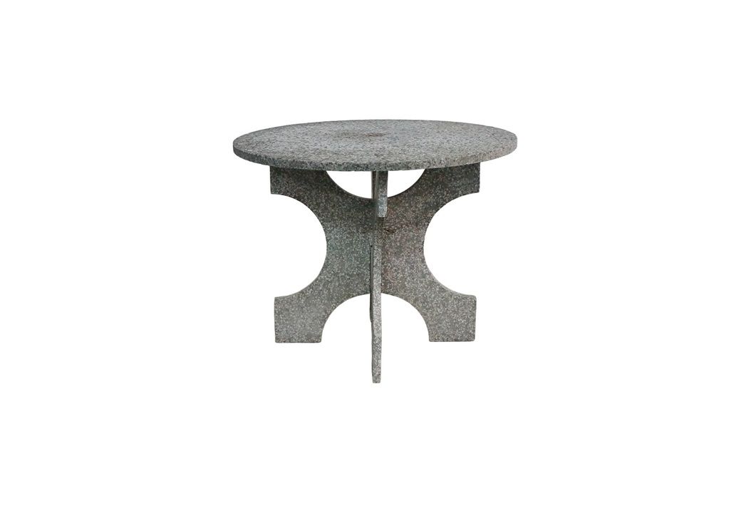 Round Concrete Garden Table with Single Pedestal Base