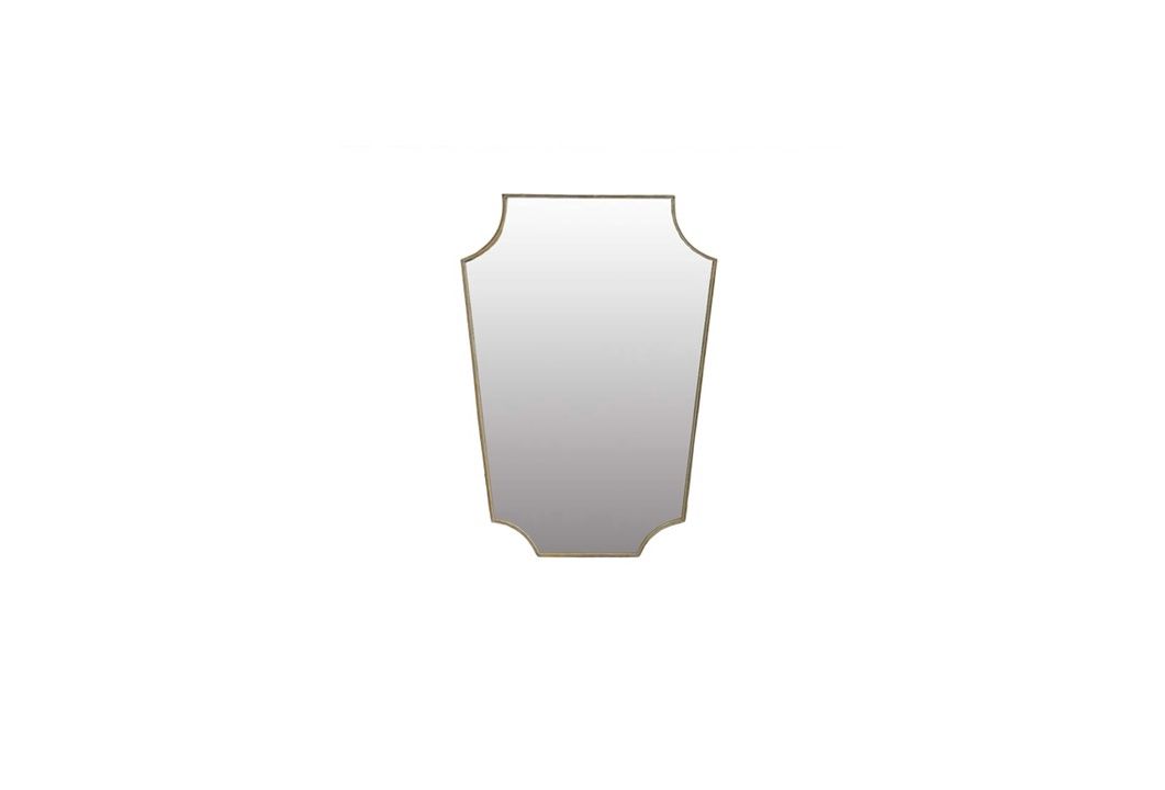 Mid Century Brass Mirror with Chamfered Corners