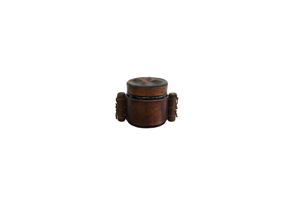Leather &amp; Glass Jar with Lid