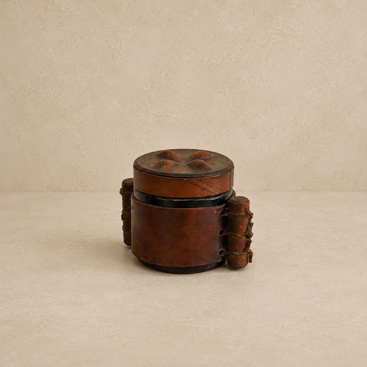 Leather &amp; Glass Jar with Lid