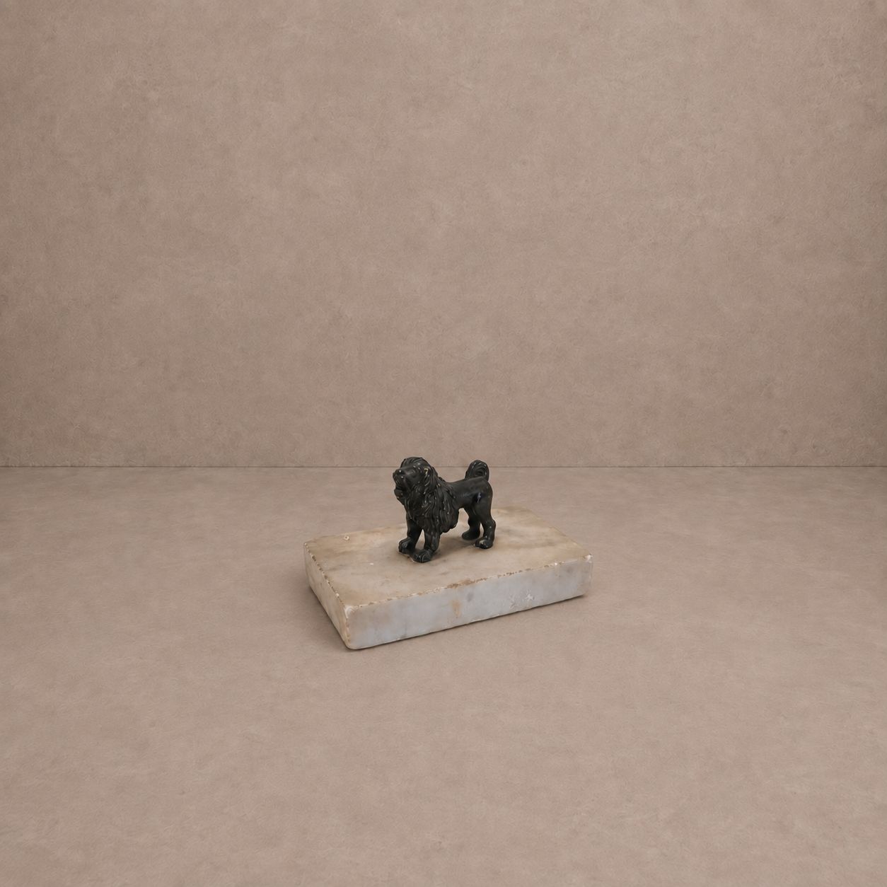 1980's Bronze Dog on Marble Base