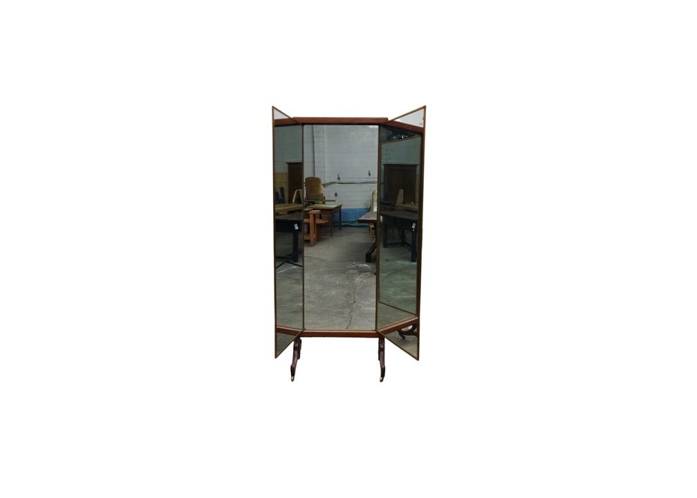 Vintage Triptych Floor Mirror, France, c.1960's