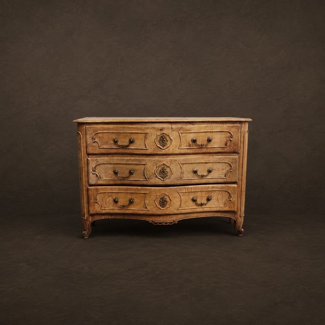 Louis XV Style Oak Serpentine Commode, France