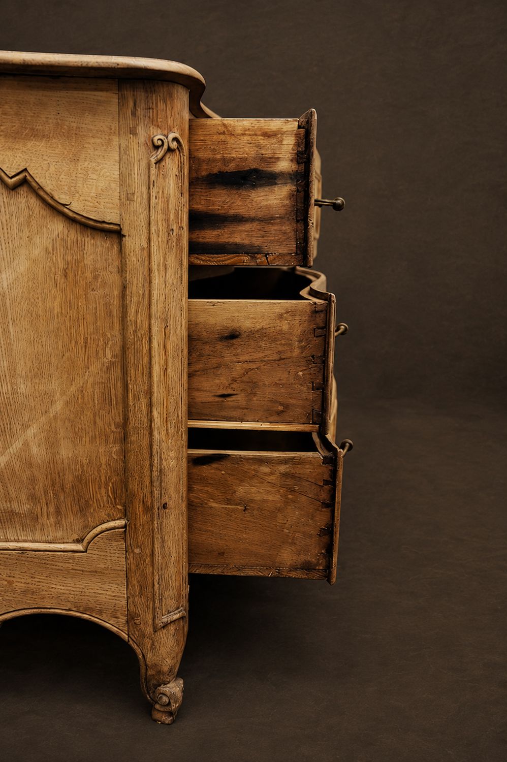 Louis XV Style Oak Serpentine Commode, France