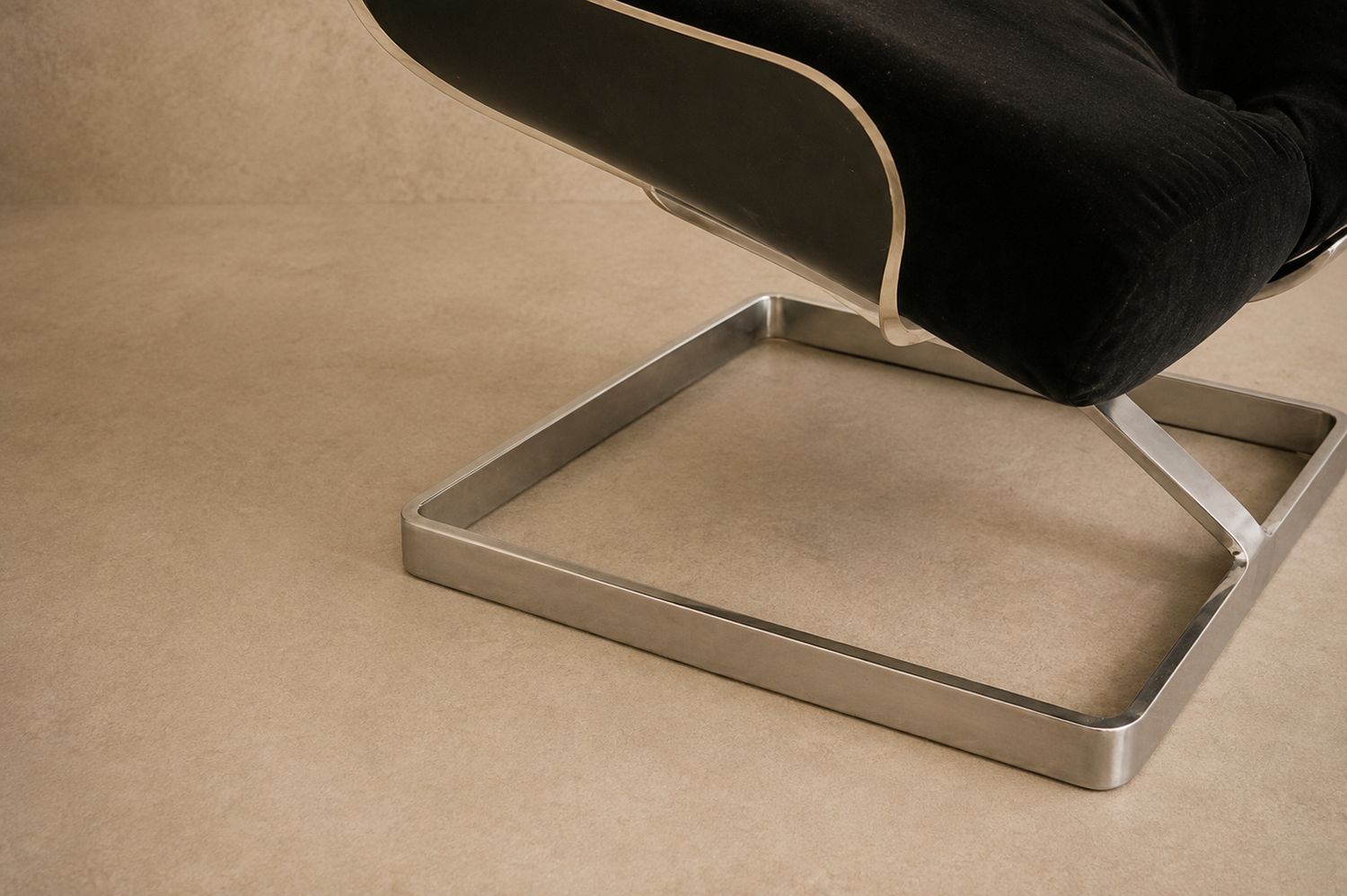 Pair of 1970s Lucite and Chrome Boris Tabacoff Design Lounge Chairs with Blue Upholstery, France