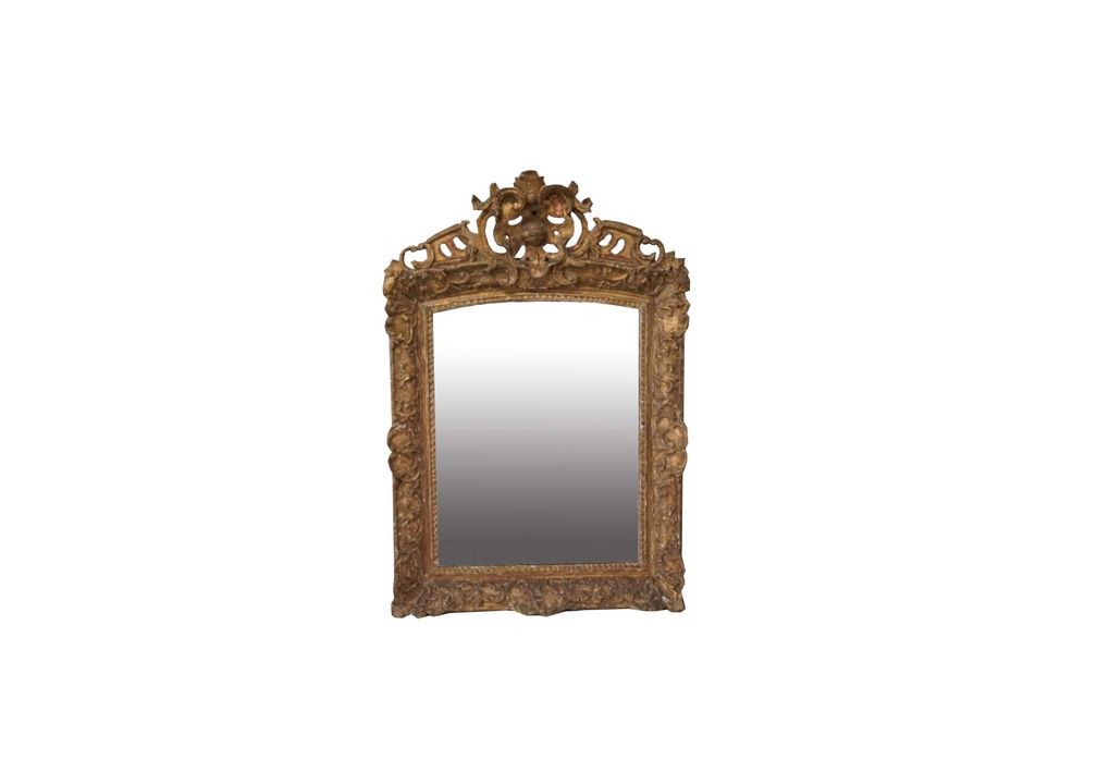 Antique Italian Gilt Wood Mirror, 18th Century