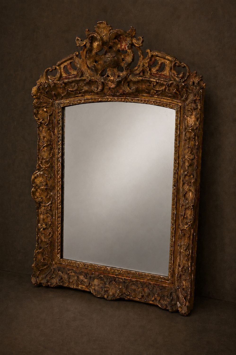 Antique Italian Gilt Wood Mirror, 18th Century