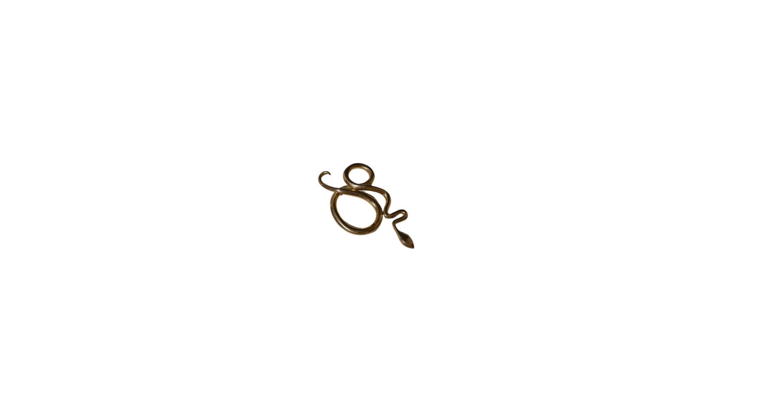 Antique Brass Snake Sculpture