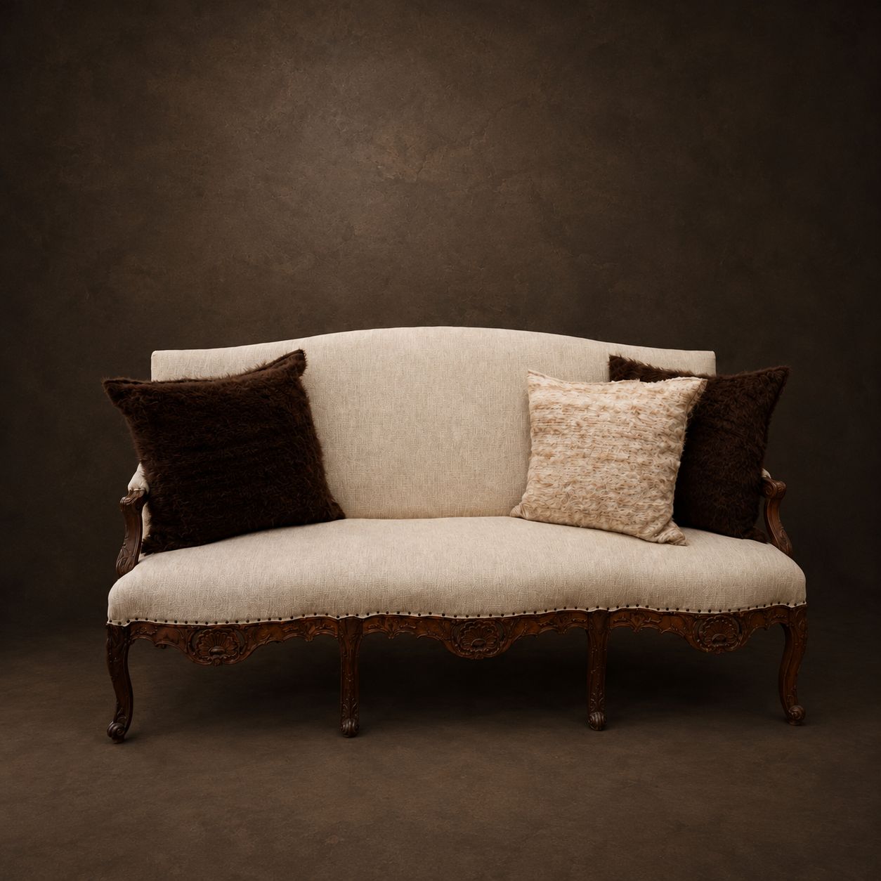 Antique Louis XV Style Settee, France, Newly Recovered