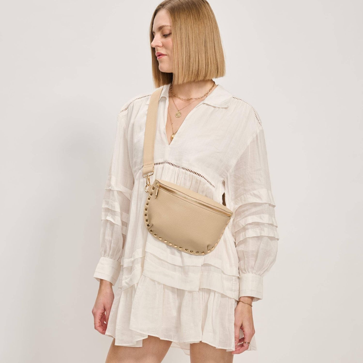 Gizelle Belt Bag, Color: Natural