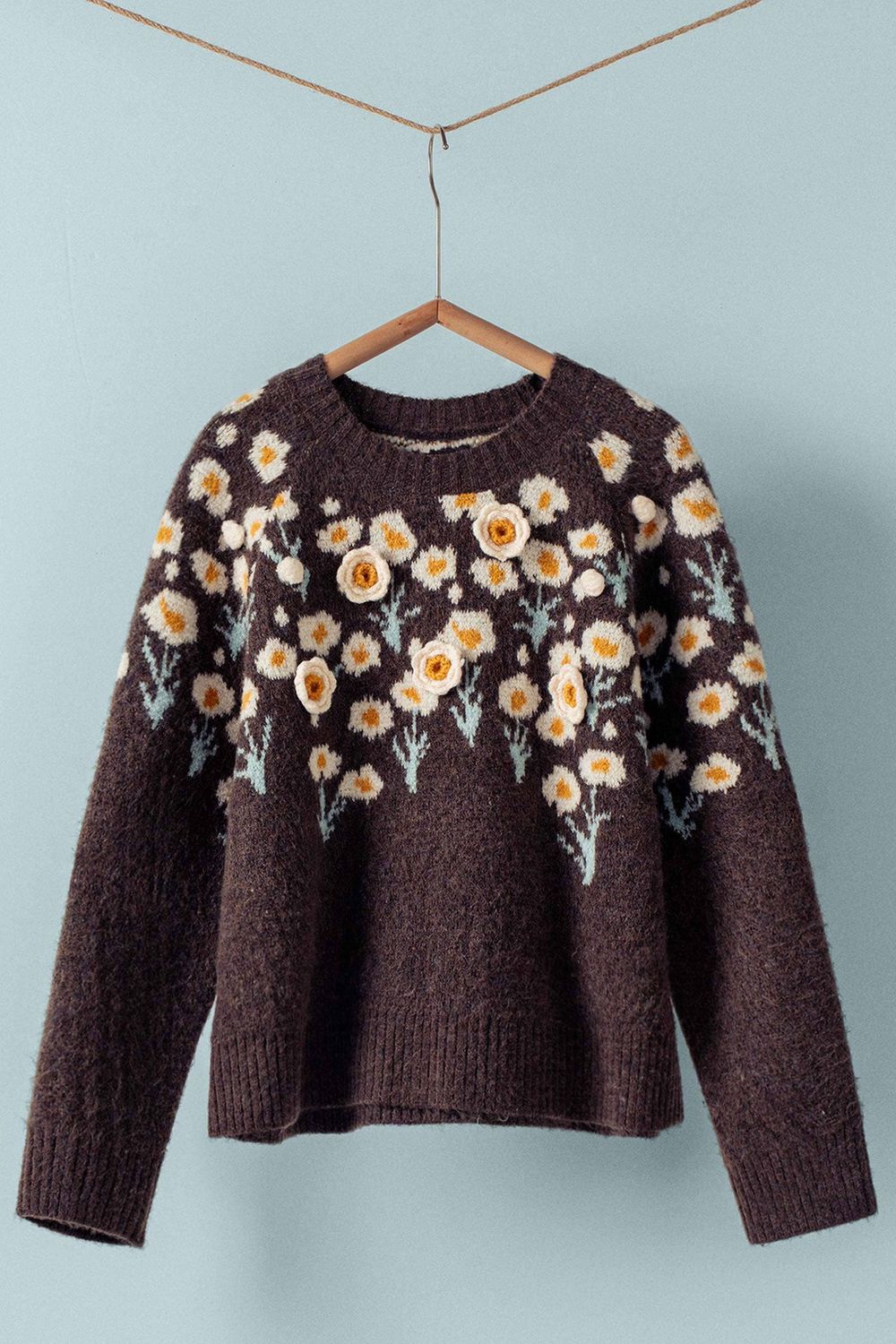 Daisy Embossed Knit Sweater