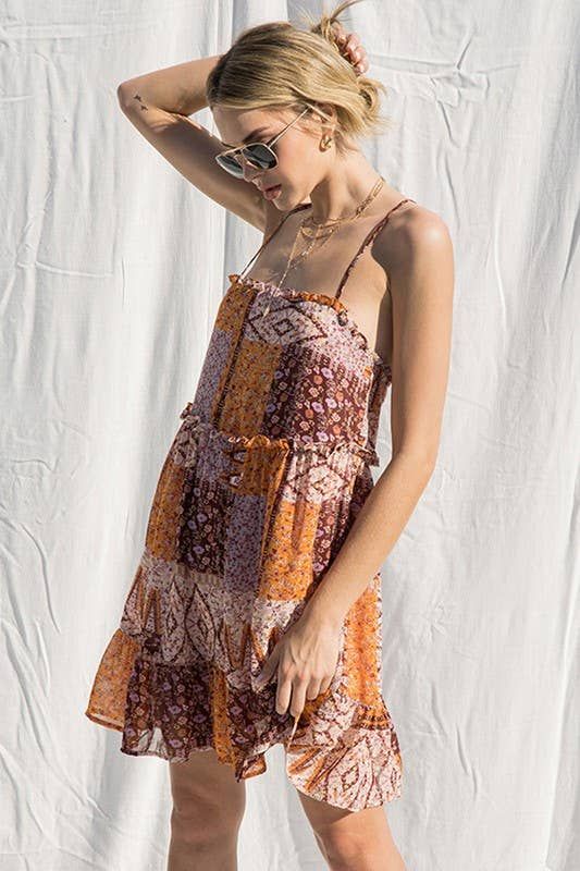 Patchwork Print Dress