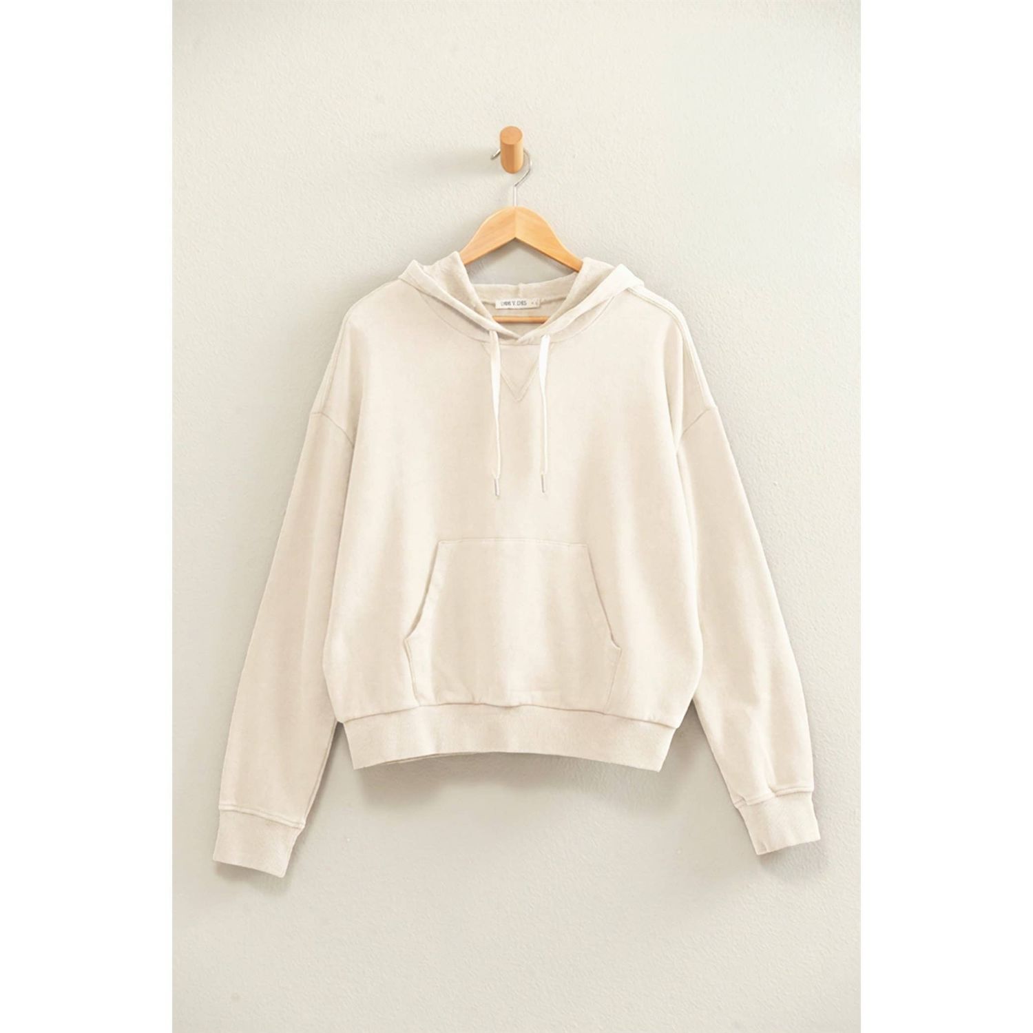 Acid Wash Hoodie, Color: ALPACA, Size: S