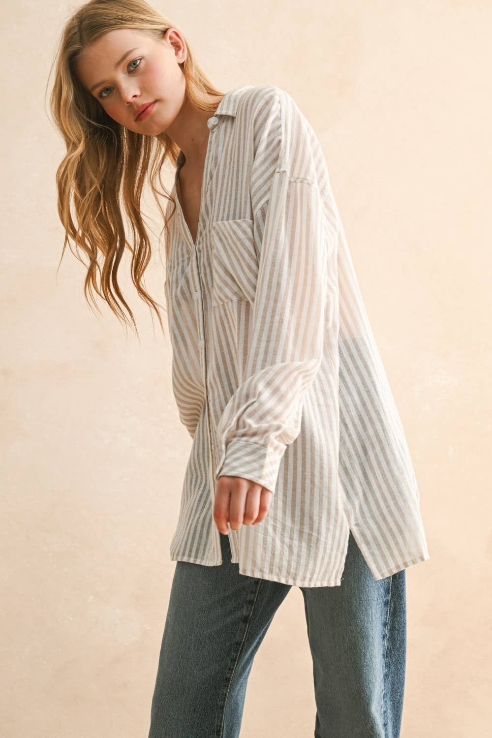 Striped Button-Down Shirt