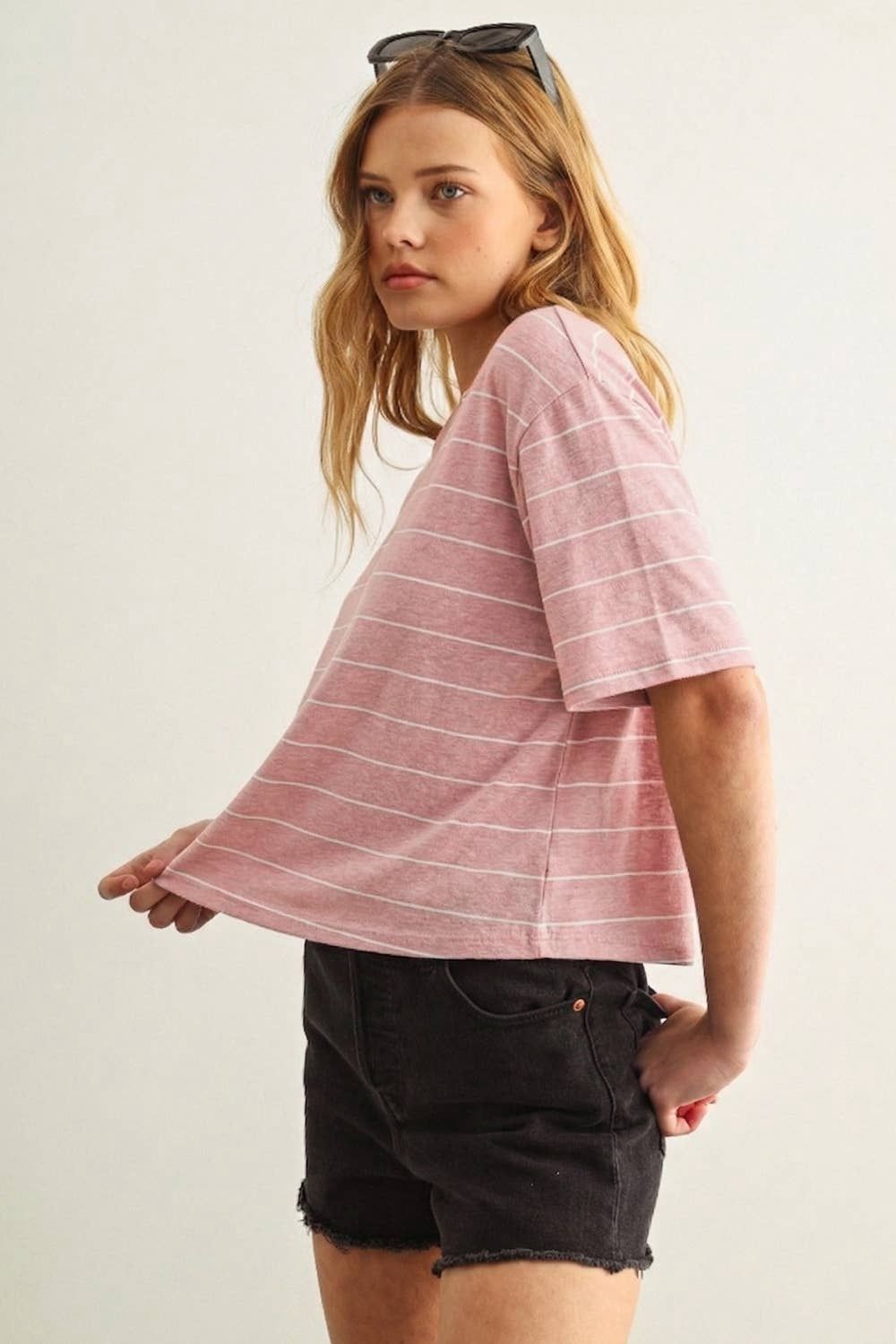 Stripe Cotton Linen Top