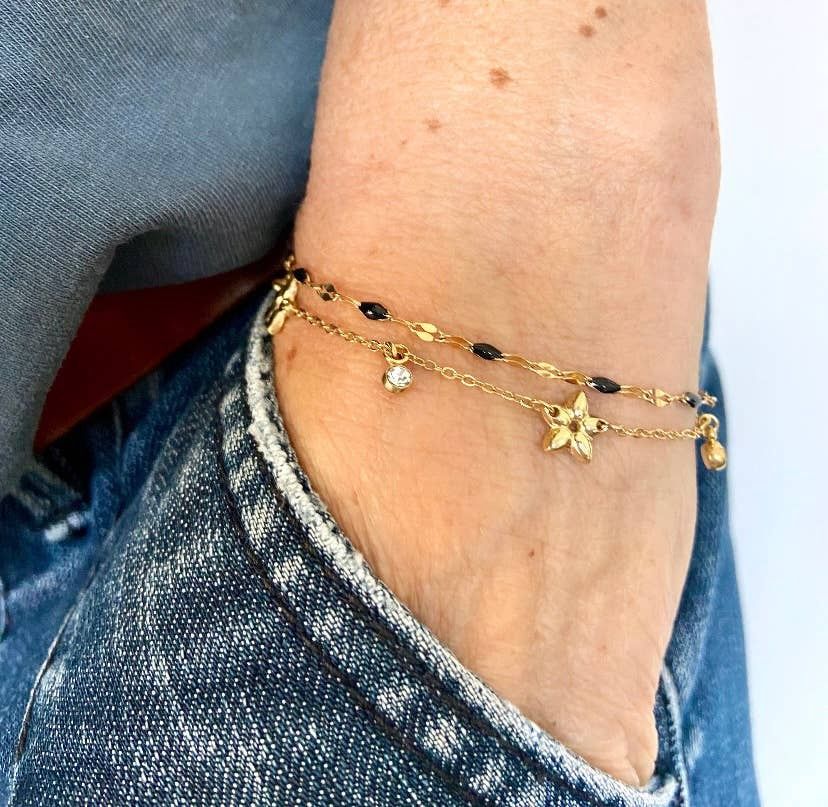 Flora Bracelet Black