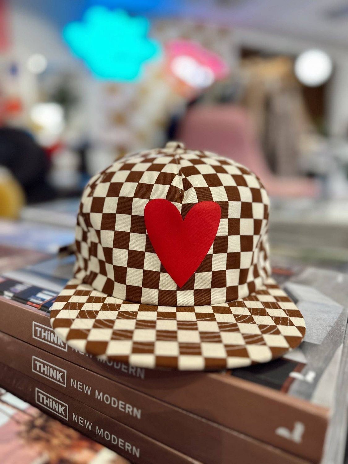 Checkered Heart Hat