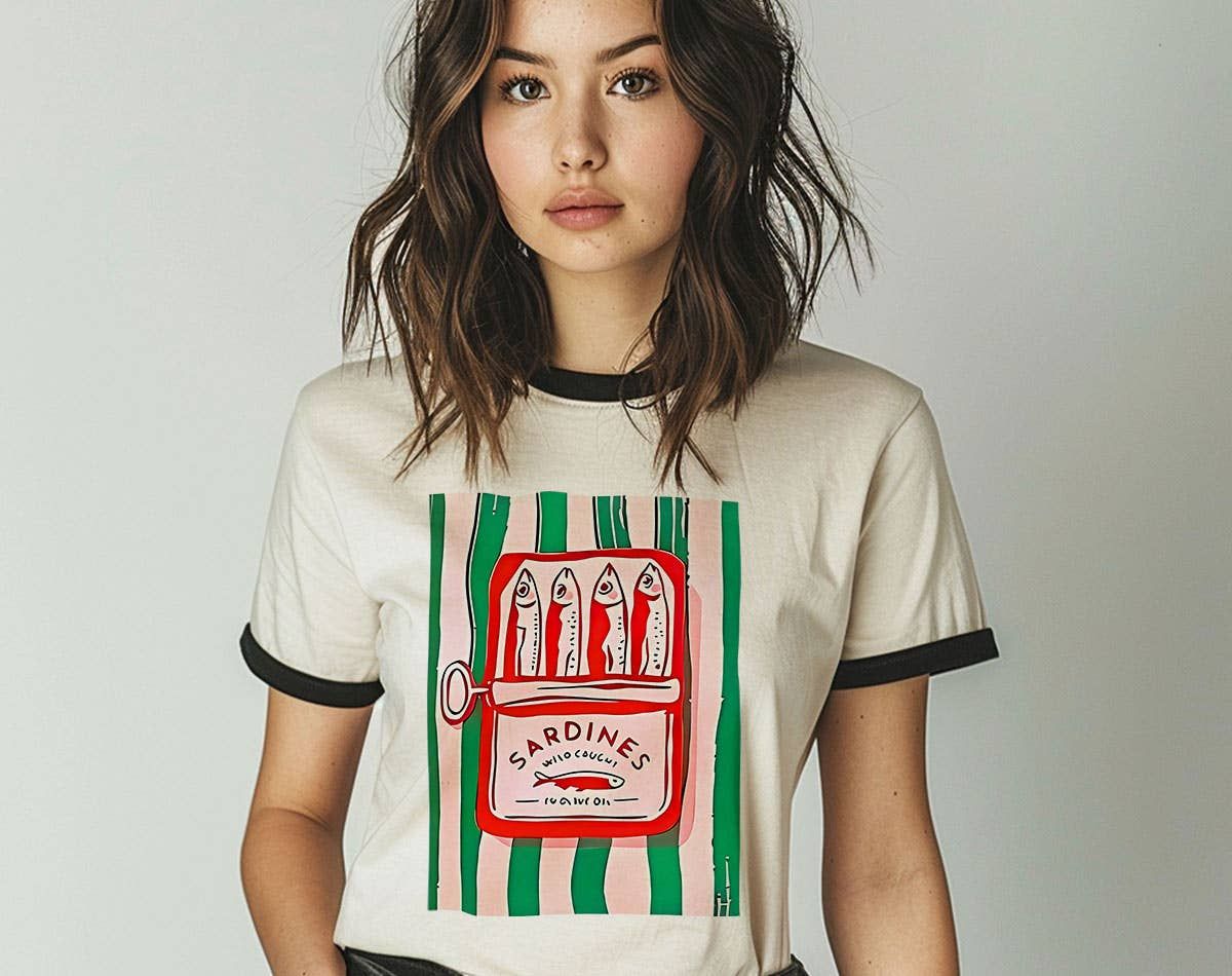 Sardines Tinned Fish T- Shirt, Size: MD