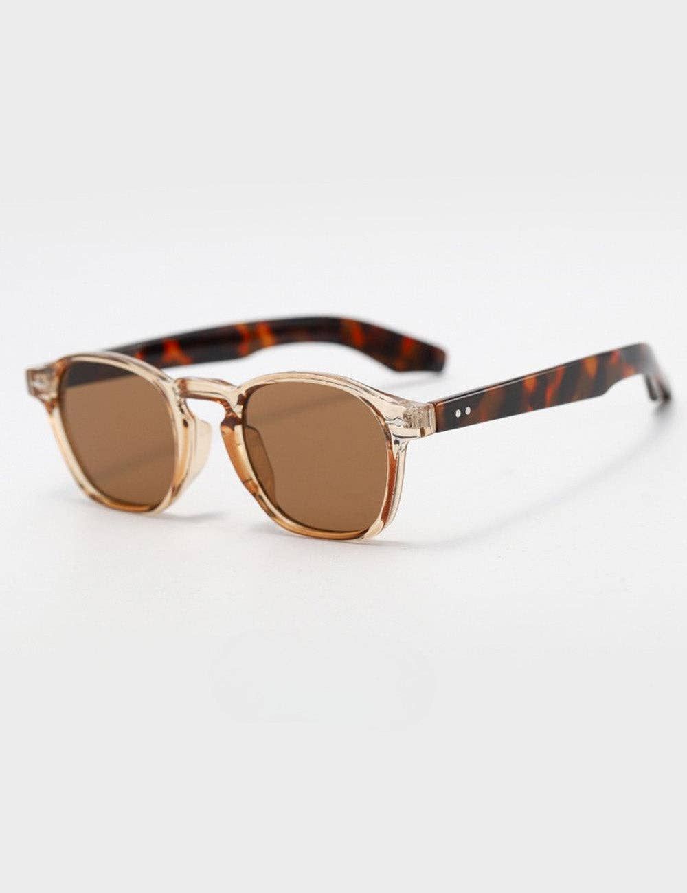 Retro Lightweight Oval Frame UV Protection Sunglasses, Color: Tea
