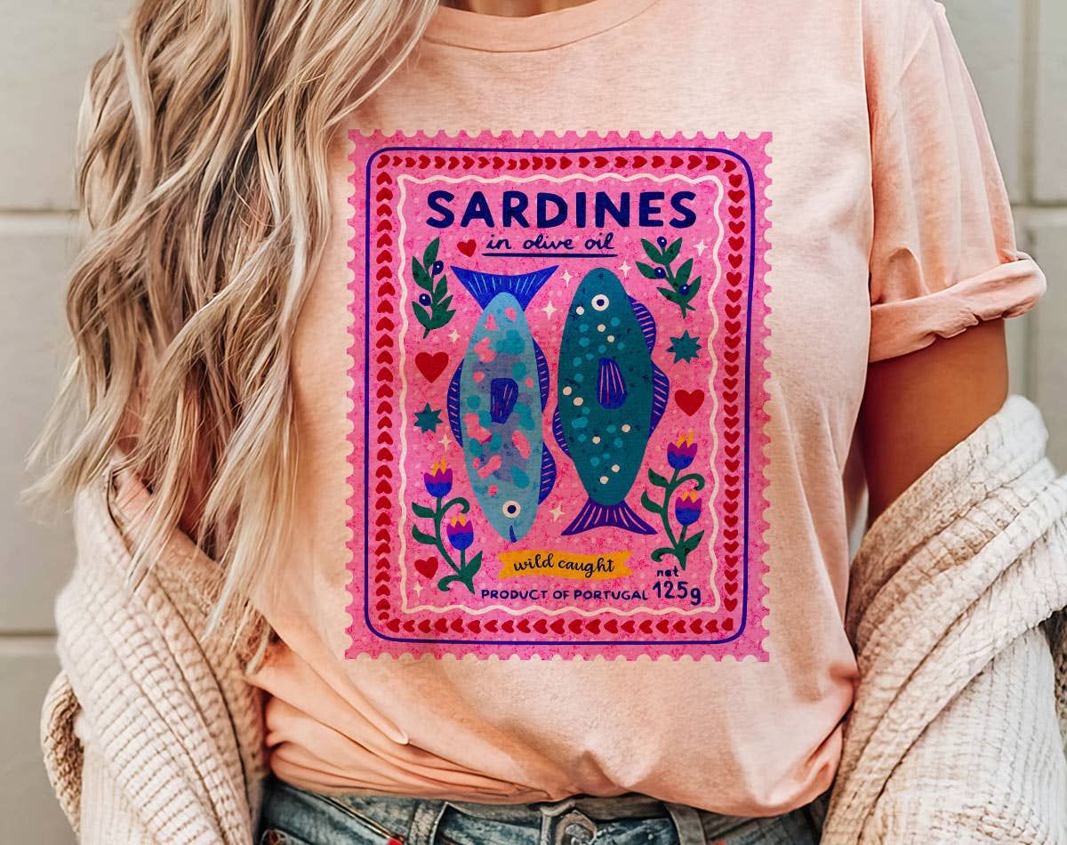 Sardines Purple Stamp T-Shirt, Size: SM