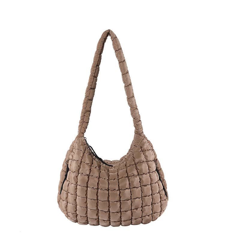 Solid Color Large Capacity Shoulder Bag, Color: Khaki