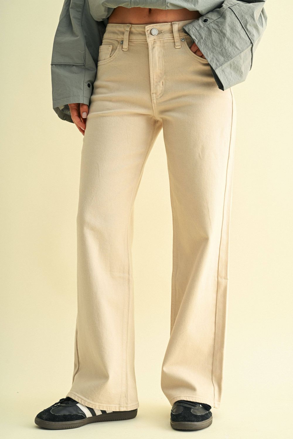 High Rise Full Length Straight Jean - VANILLA BEAN