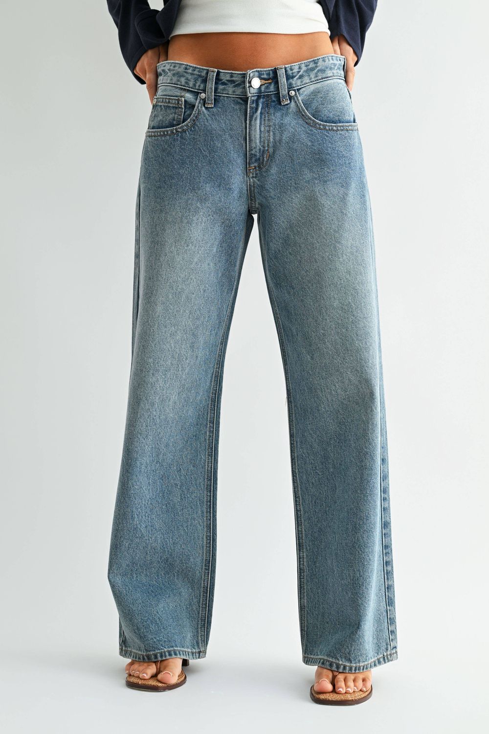 Non Stretch Baggy Wide Leg, Size: 31