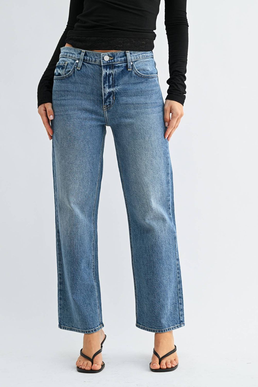 Mid Rise Ankle Straight Leg, Size: 29