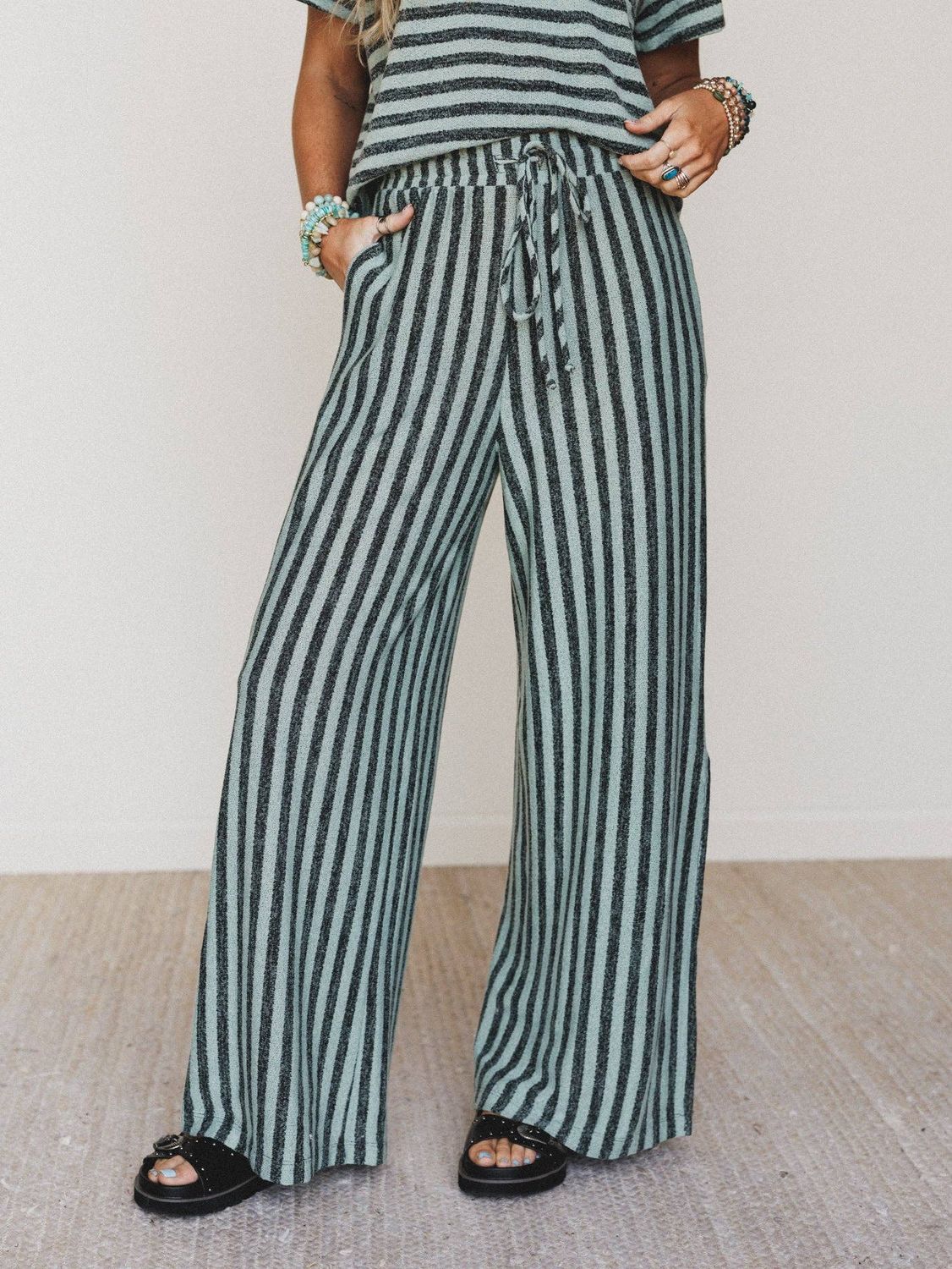 Ibiza Breeze Pants - Sage Black, Size: S