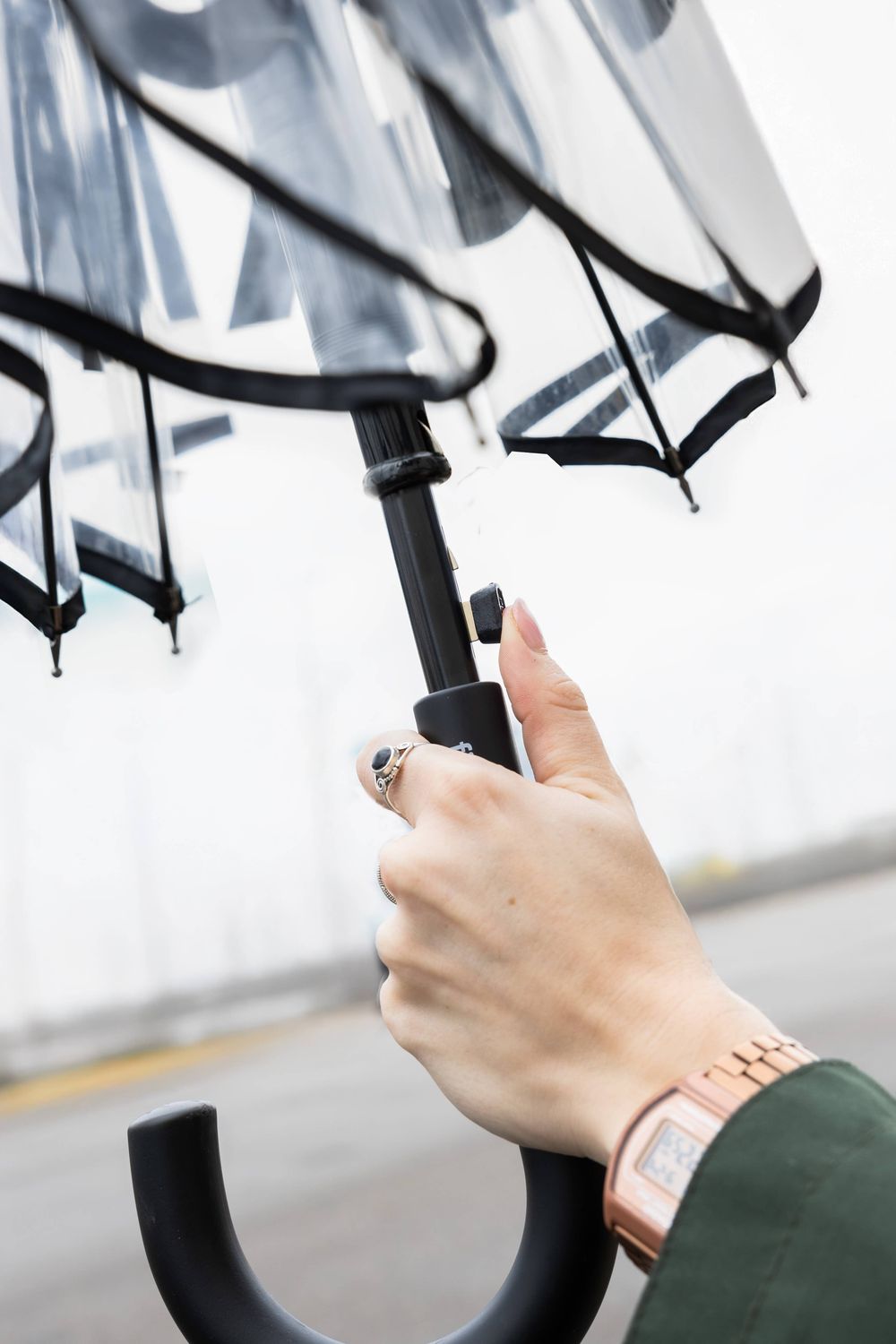 Transparent umbrella "Fucking rain"