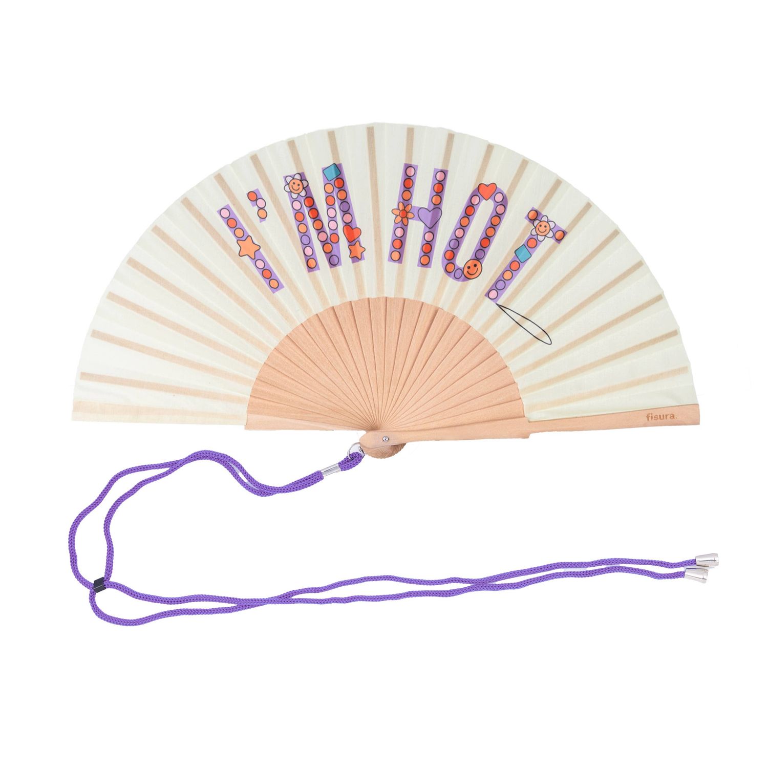 Beaded hand fan "I'm hot"