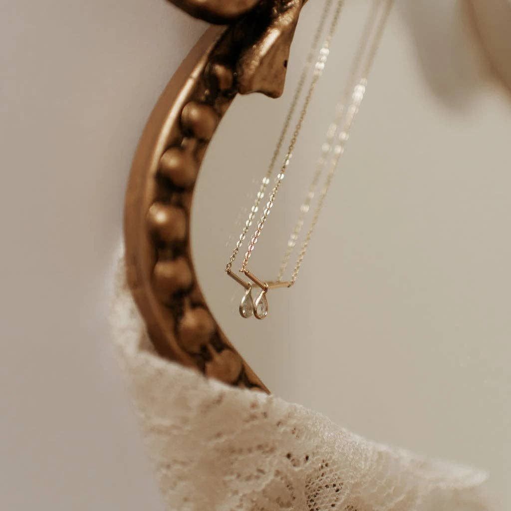 Harper Diamond Teardrop Necklace