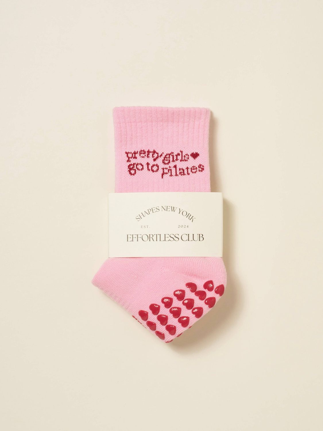 🩰 Pilates Girl Grip Sock [Pink Heart]