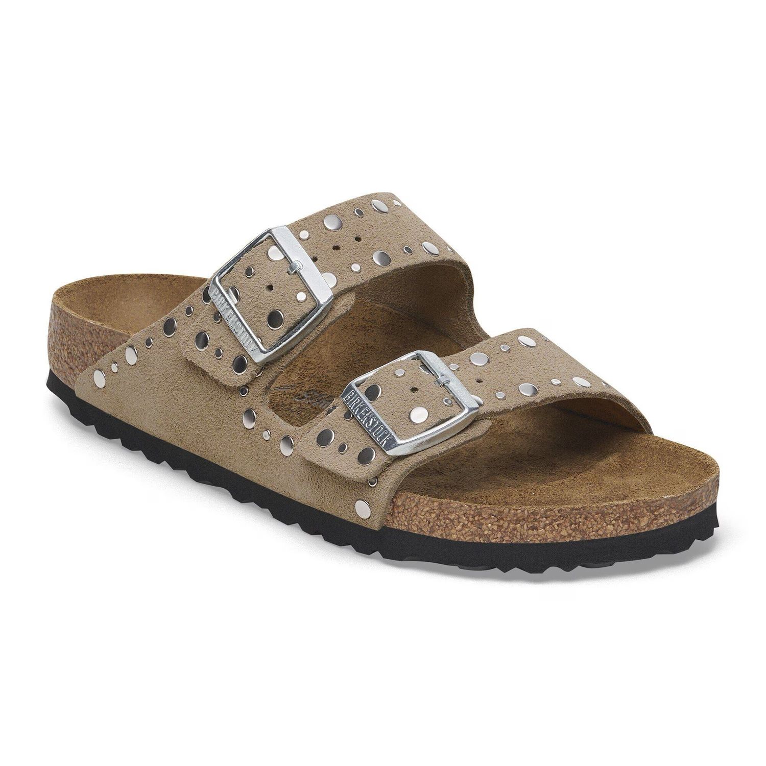 Arizona Rivet Border Suede- Taupe