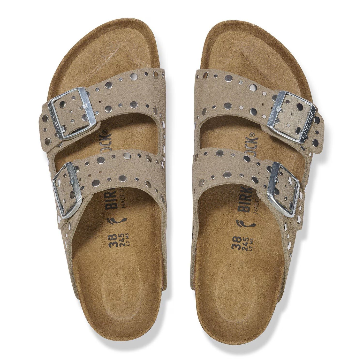 Arizona Rivet Border Suede- Taupe